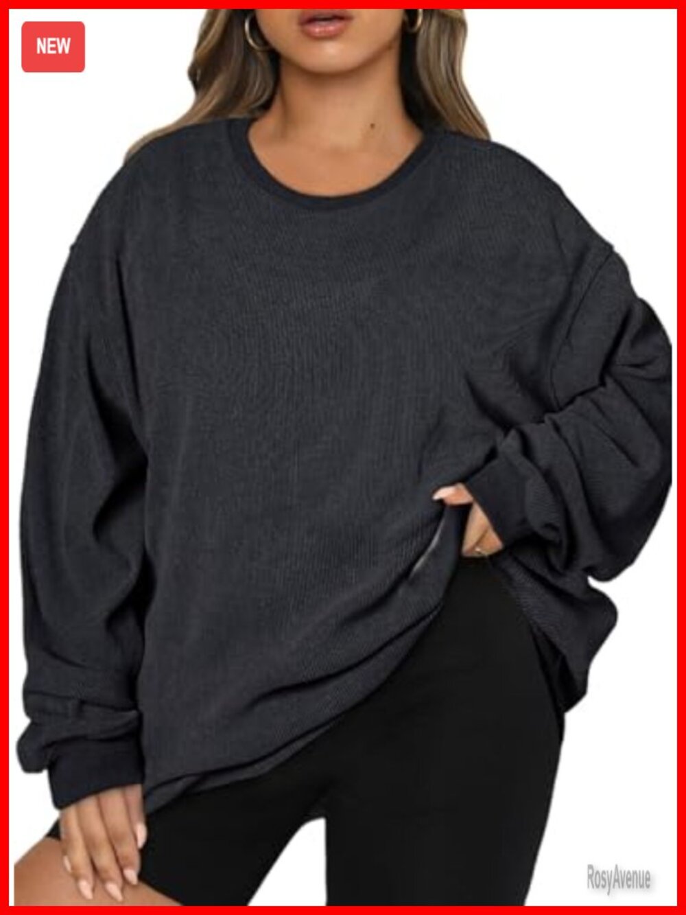 Women Plus Size Oversized Sweatshirt Crew Neck Long Sleeve Pullover Top